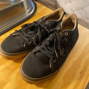 Harley Davidson Black Canvas Sneakers with Tan Accents